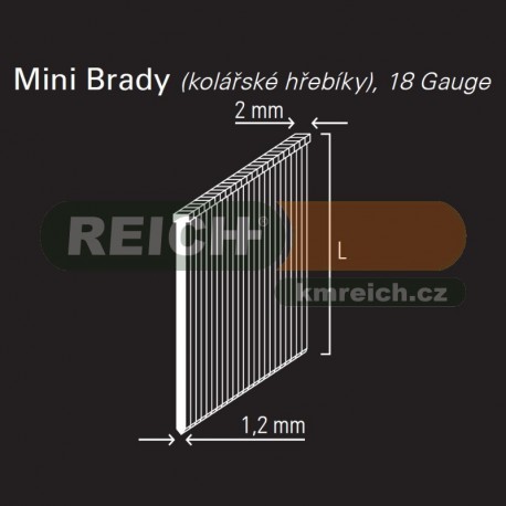 Hřebík mini brad REICH by Holz-Her 1,2mm (16 GALV)