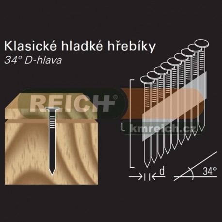 Hladký hřebík v páse REICH by Holz-Her papír 34° (2,8 x 64 H BK)